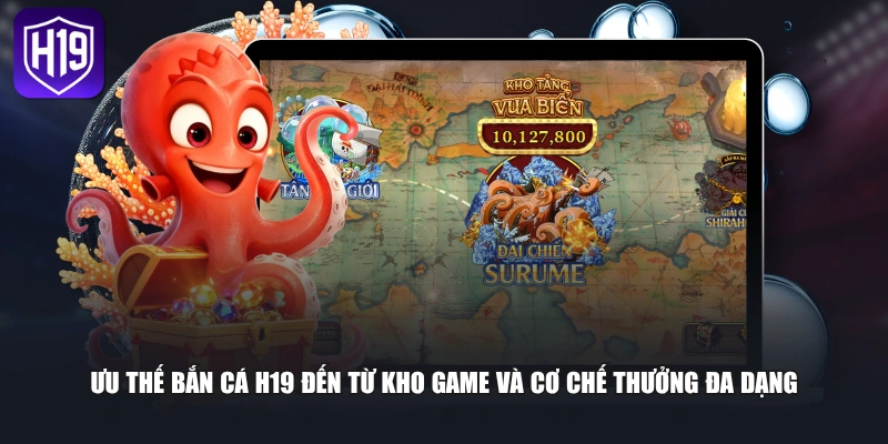 Ưu thế bắn cá H19 đến từ kho game và cơ chế thưởng đa dạng 
